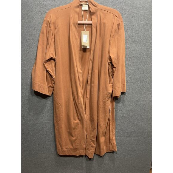 Coyuchi Solstice Organic Cotton Short Robe Long Sleeve Cinnamon Womens Size S - Picture 5 of 9